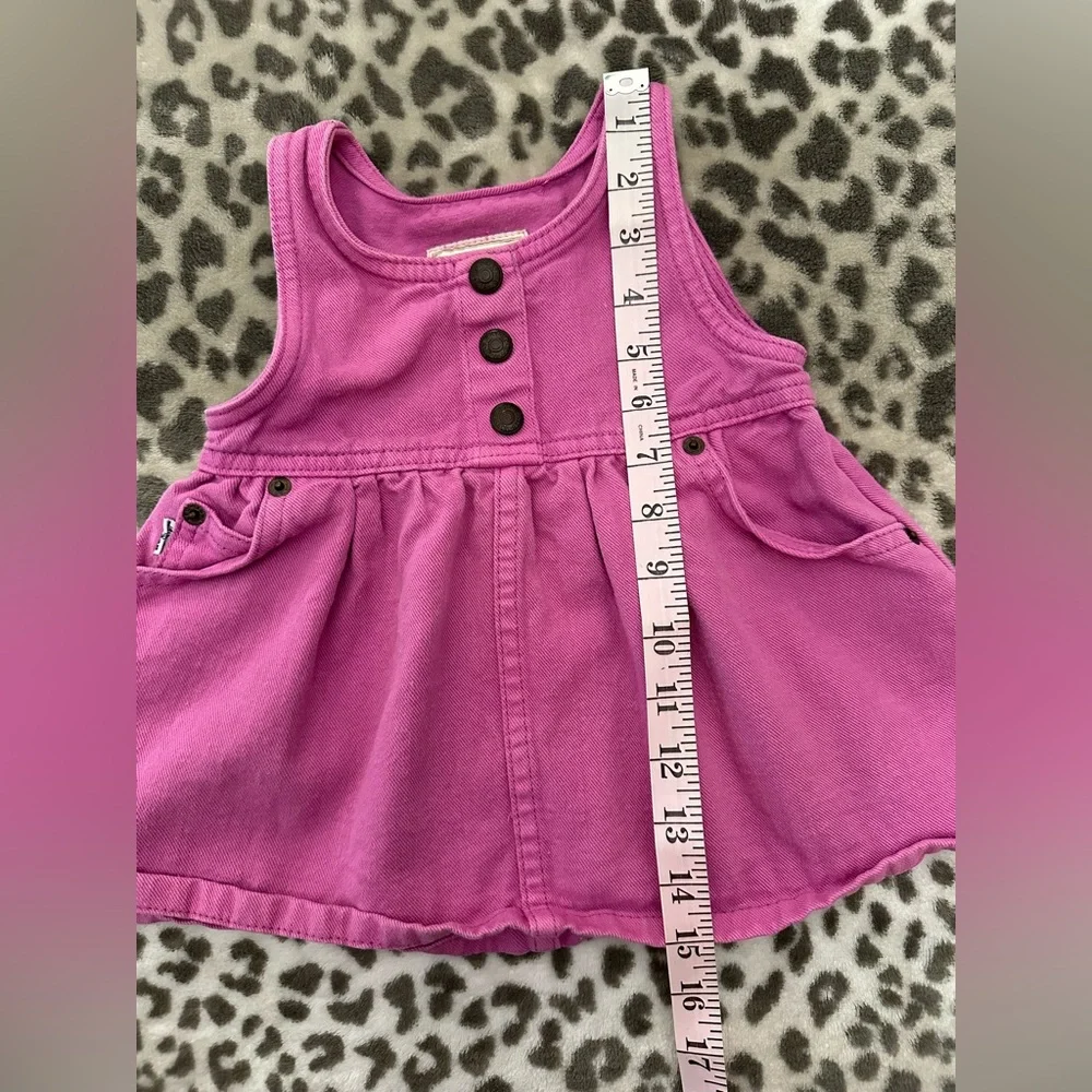 1997 Vintage Levi’s Jeanswear For Girls Colored Denim Dress Pink Size 18 months
